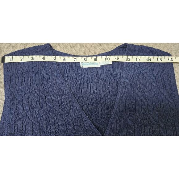 Van Heusen For Her Vintage 90's Navy Blue Cable Knit Sweater Vest Women's Small - Picture 3 of 7
